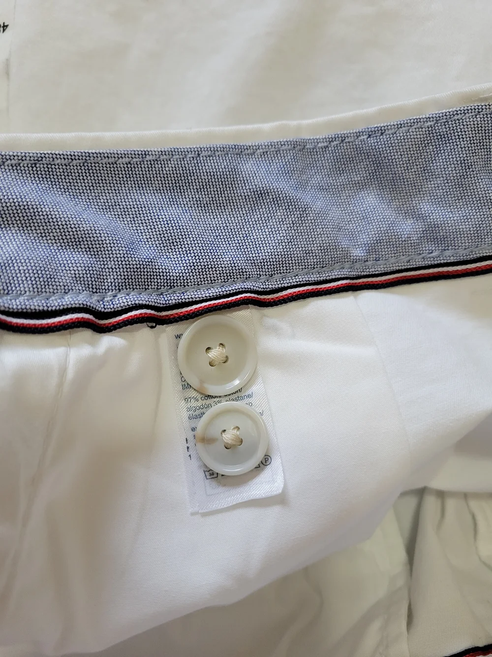 Tommy Hilfiger Classic Fit White Dress Shirt - White with Navy Trim